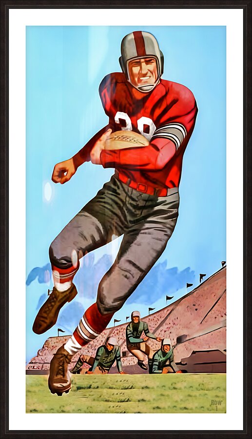 1950s football art remix Picture Frame print
