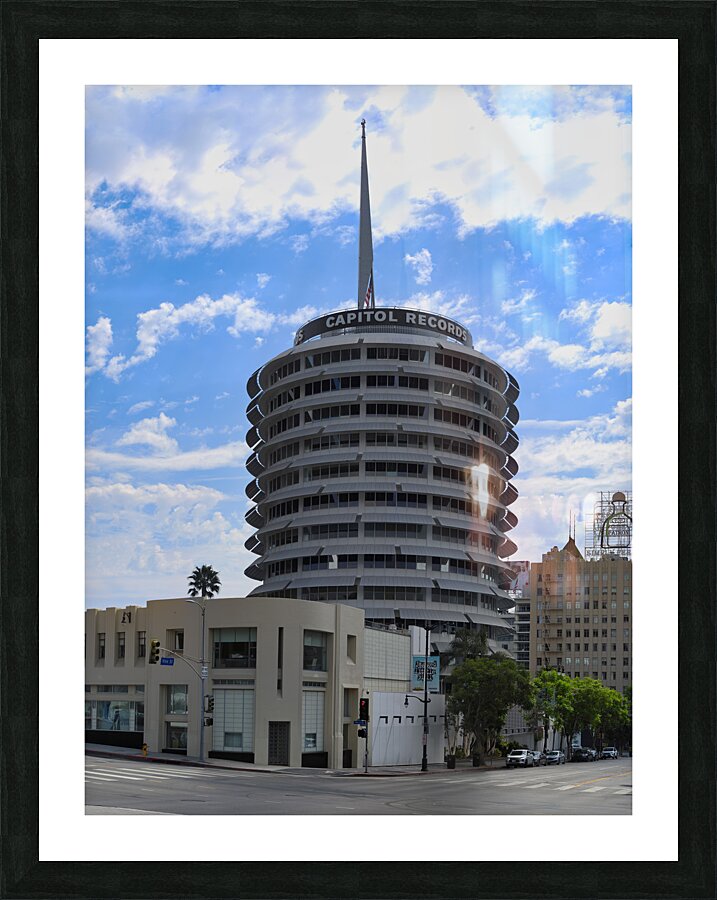 Timeless Radiance: The Capitol Records Building in Midday Majesty Picture Frame print
