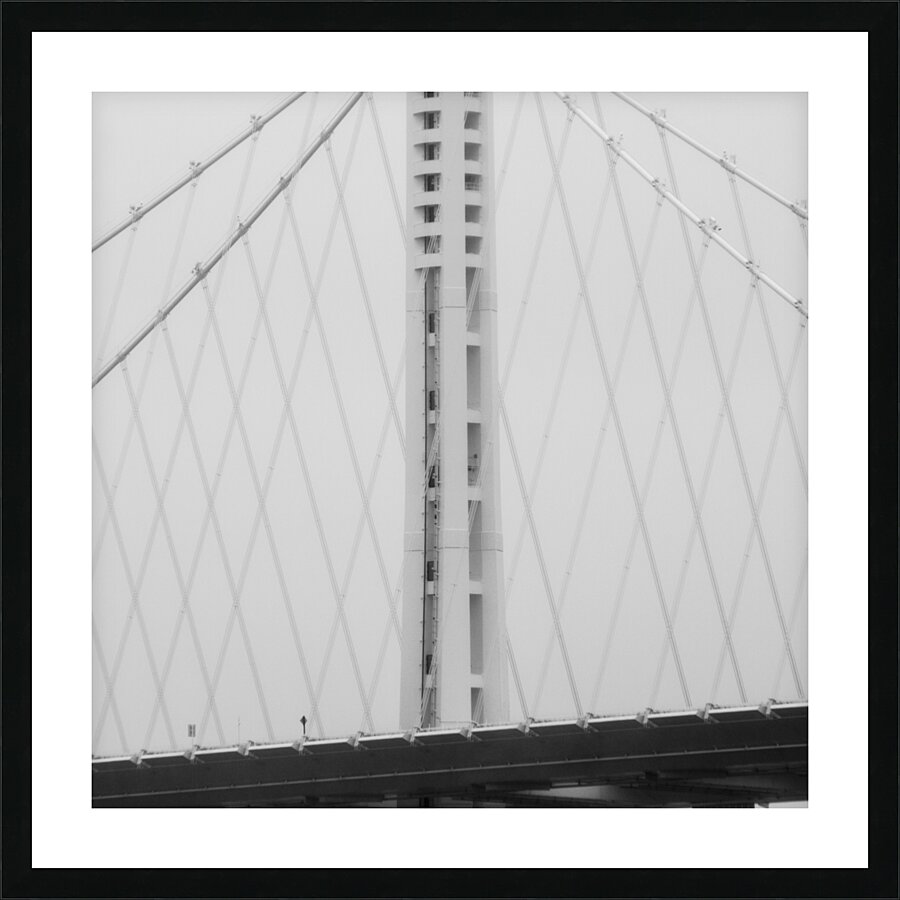 oakland bay bridge mist fog  square 2856 Spire 13 Picture Frame print