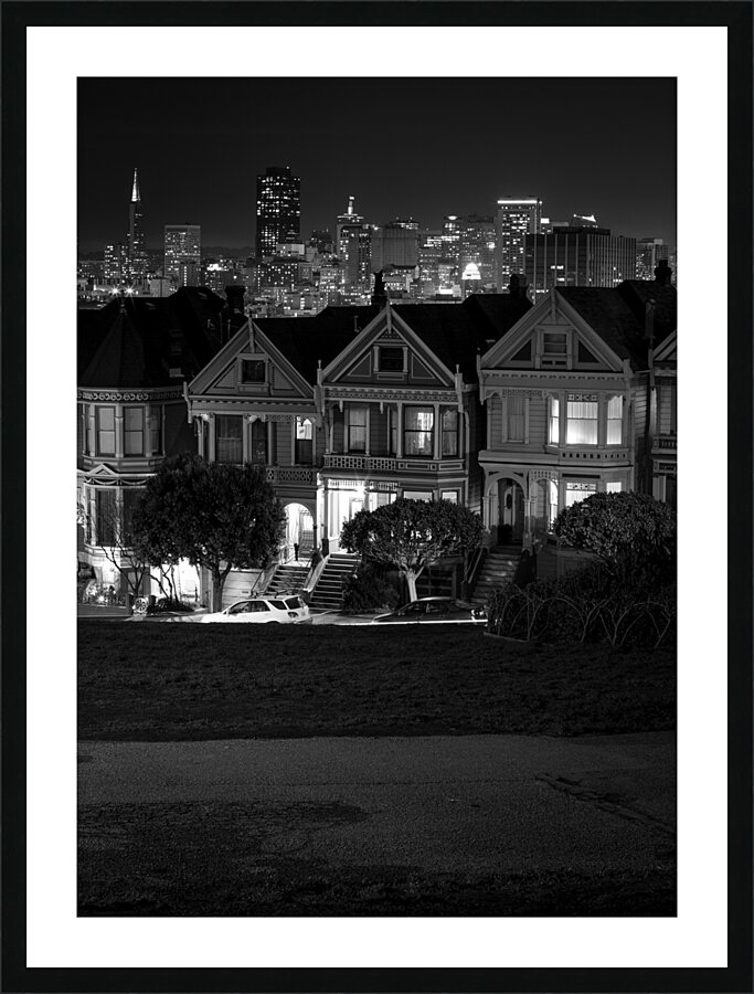 painted ladies full house night  vertical 2773 La Picture Frame print