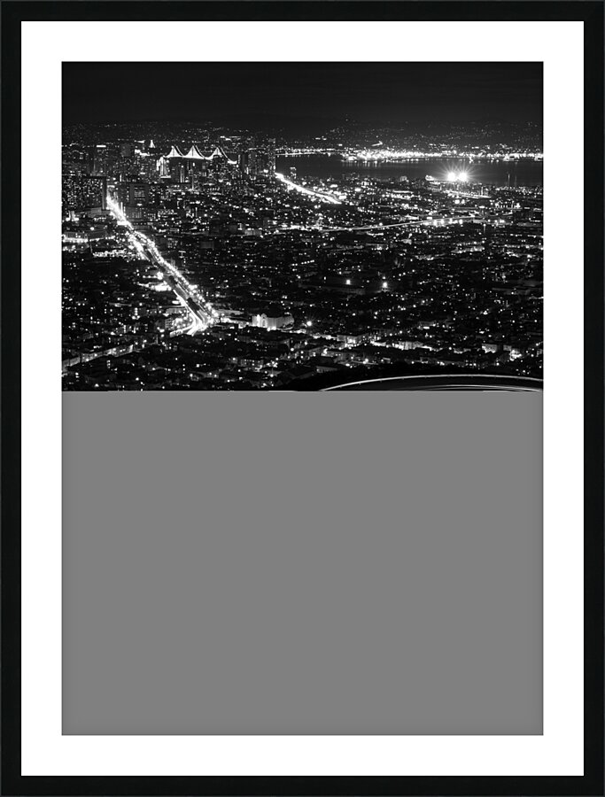 san francisco at night from twin peaks  vertical Picture Frame print