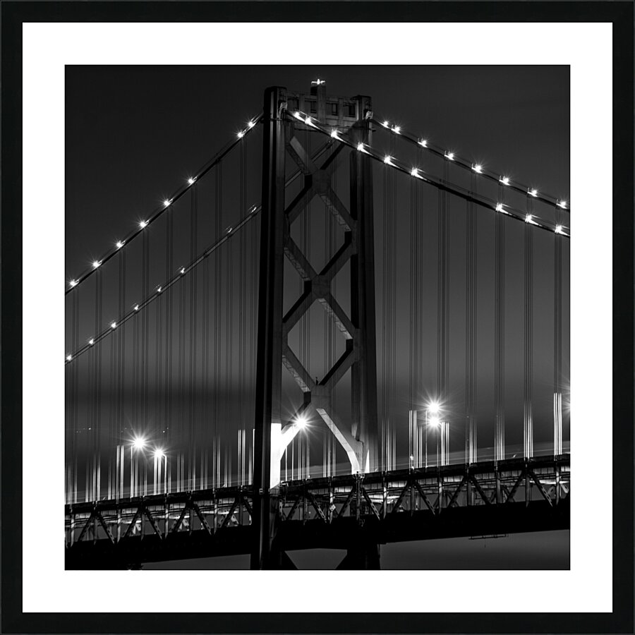 sf bay bridge night  square 2840 Norton 13k Picture Frame print