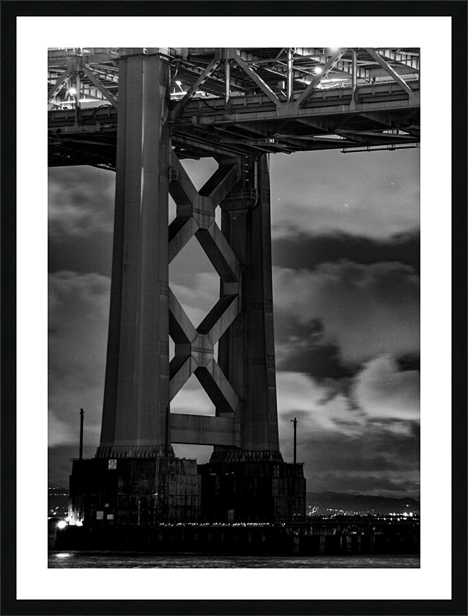 sf bay bridge support base  vertical 3330 Dwight Picture Frame print