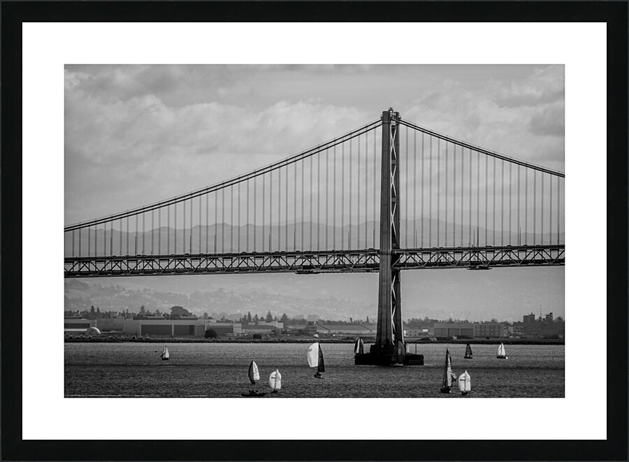 sf bay bridge sail boats  horizontal 3018 Sails 1 Picture Frame print