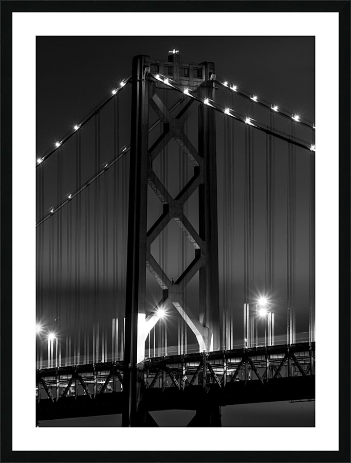 sf bay bridge night  vertical 2840 Norton 13k Picture Frame print