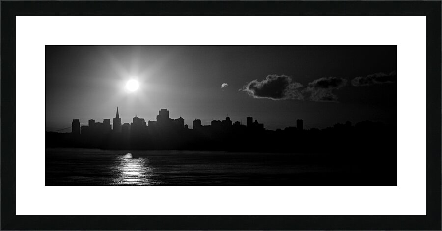 sunrise above san francisco skyline  panoramic 50 Picture Frame print