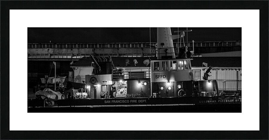 sffd fire boat  panoramic 2824 Fireboat 13k Picture Frame print