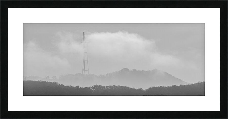 sutro tower covered in fog  panoramic 2770 Claren Picture Frame print