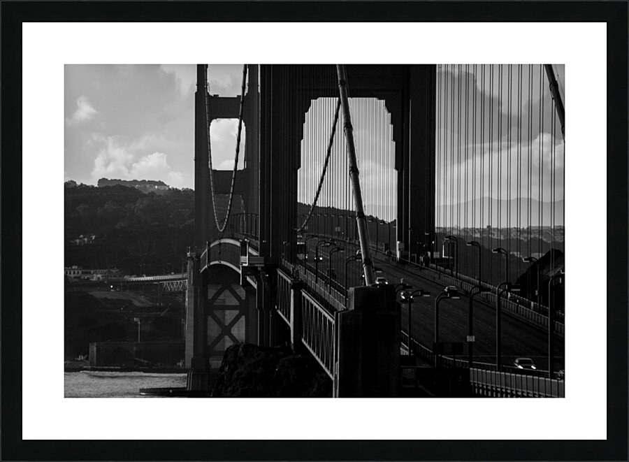 us 101 crosses golden gate bridge  horizontal 485 Picture Frame print