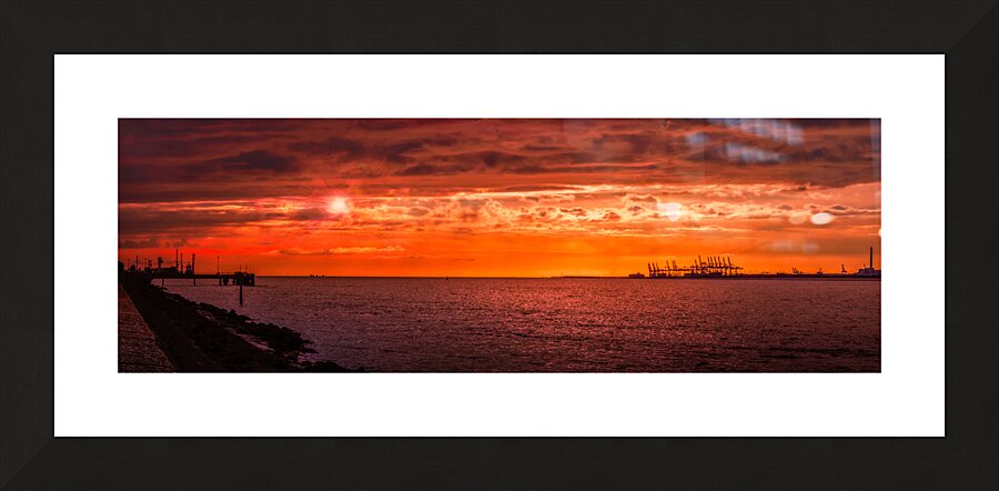 Port of Le Havre at Sunset Picture Frame print