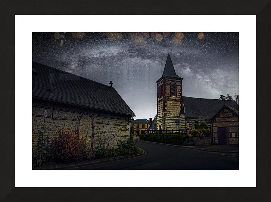 St. Martin  Church of Le Tilleul Picture Frame print