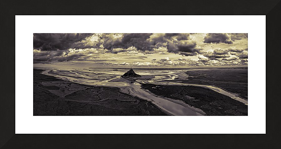 French Mont  Saint Michel Panorama Picture Frame print