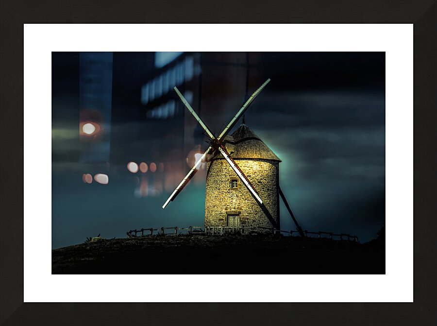 Mont Saint Michel Moulin de Moidrey Windmill Picture Frame print