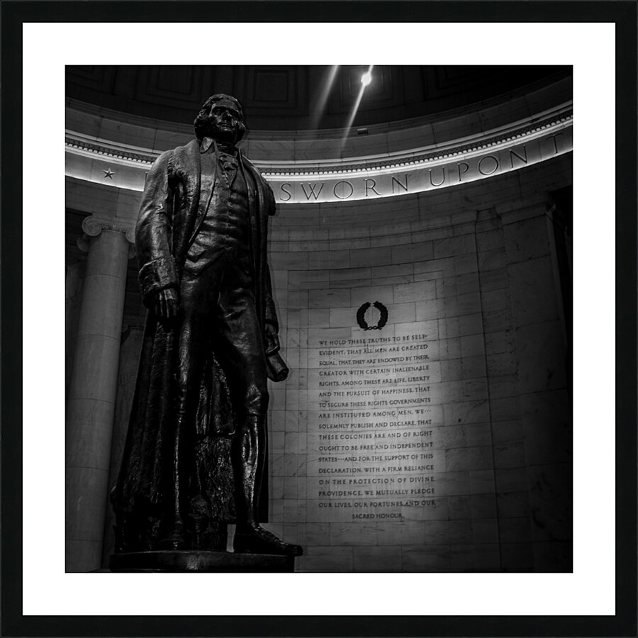 thomas jefferson statue jefferson memorial  squar Picture Frame print