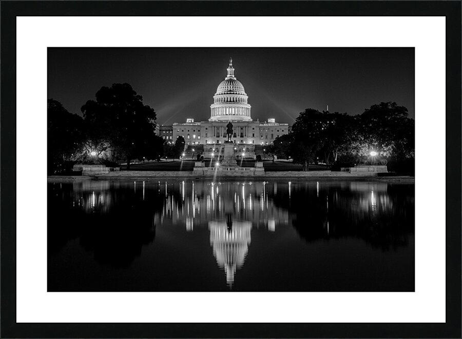 us capitol building at night  horizontal 392 Capi Picture Frame print