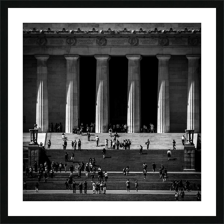 steps of the lincoln memorial  square 2312 Sixtee Picture Frame print