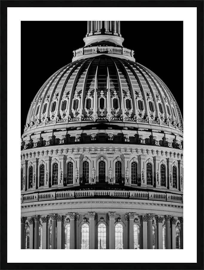 us capitol building dome  vertical 1255 Dome 13k. Picture Frame print