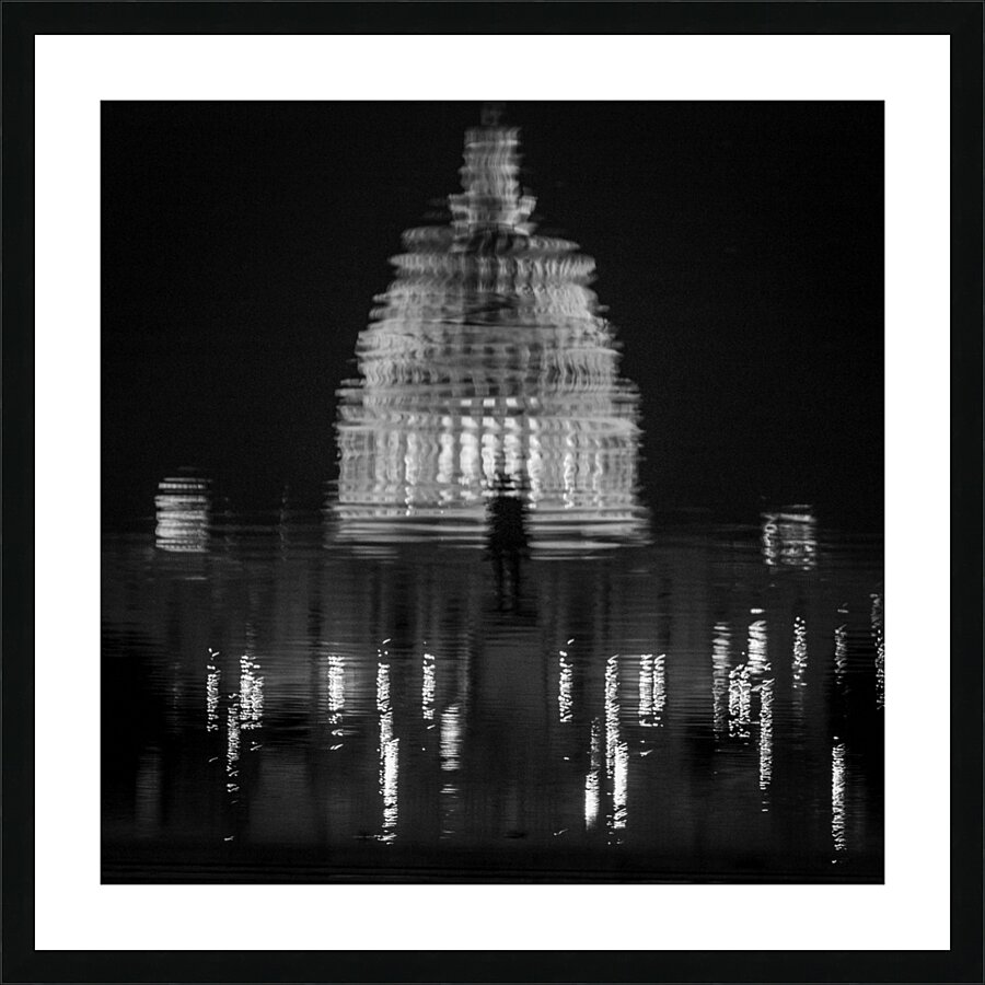reflection of us capitol dome  square 2110 Reflec Picture Frame print