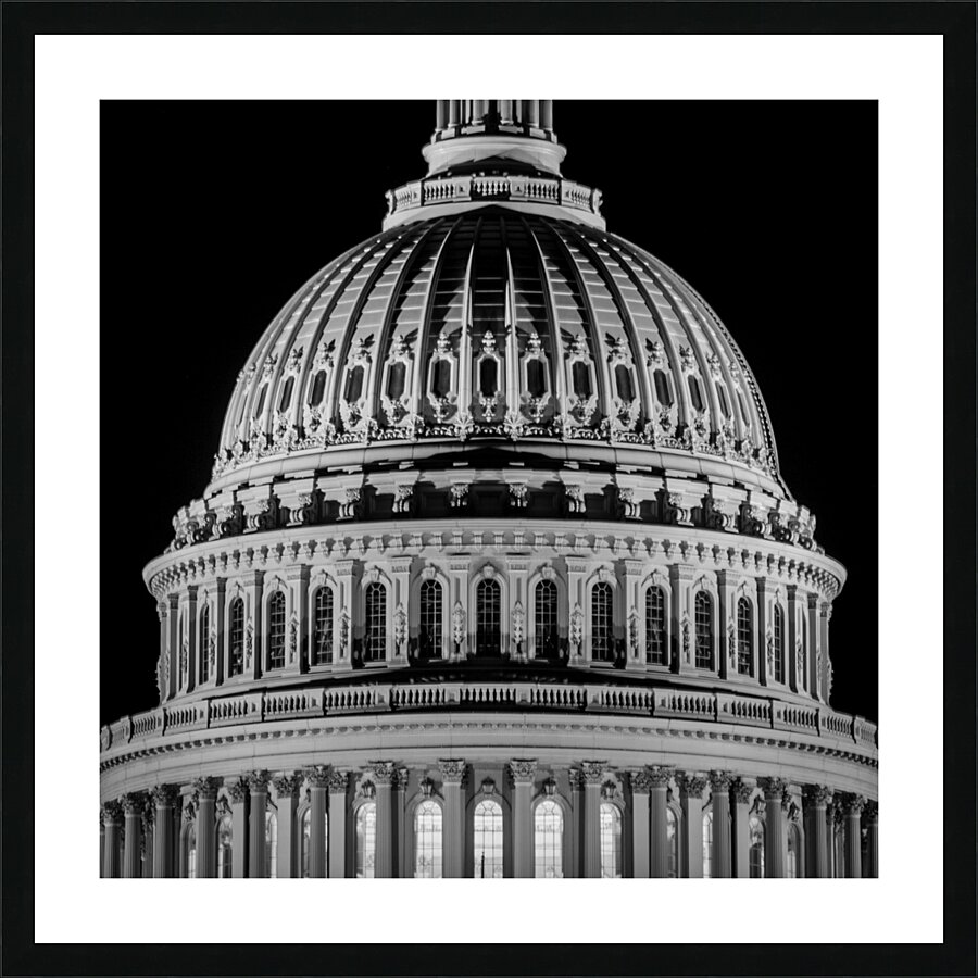 us capitol building dome  square 1255 Dome 13k.jp Picture Frame print