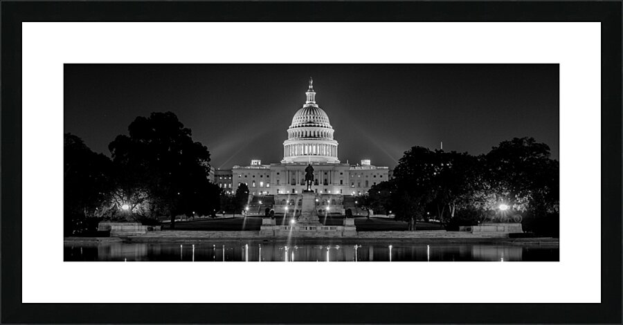 us capitol building at night  panoramic 392 Capit Picture Frame print