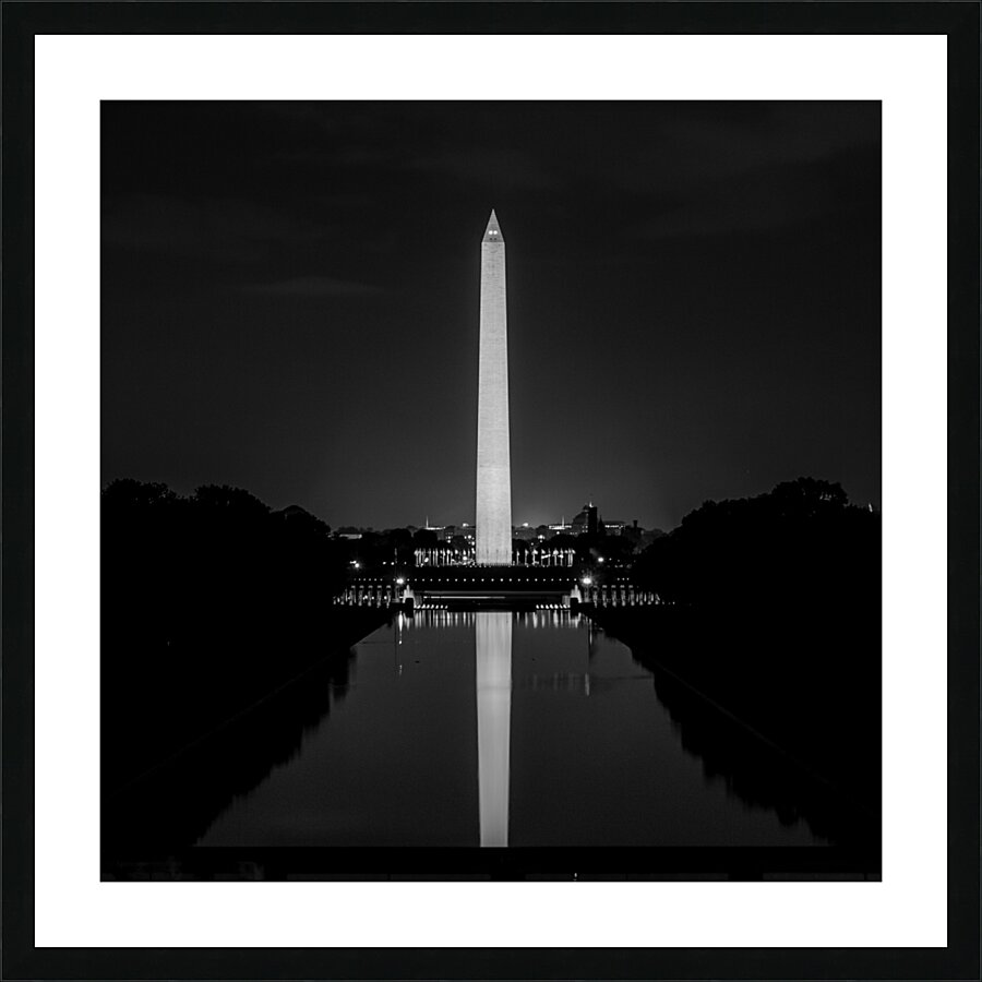 washington monument at night from lincoln memoria 1708465742.7968 Picture Frame print