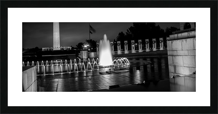 ww2 memorial at night  panoramic 397 Generation 1 Picture Frame print