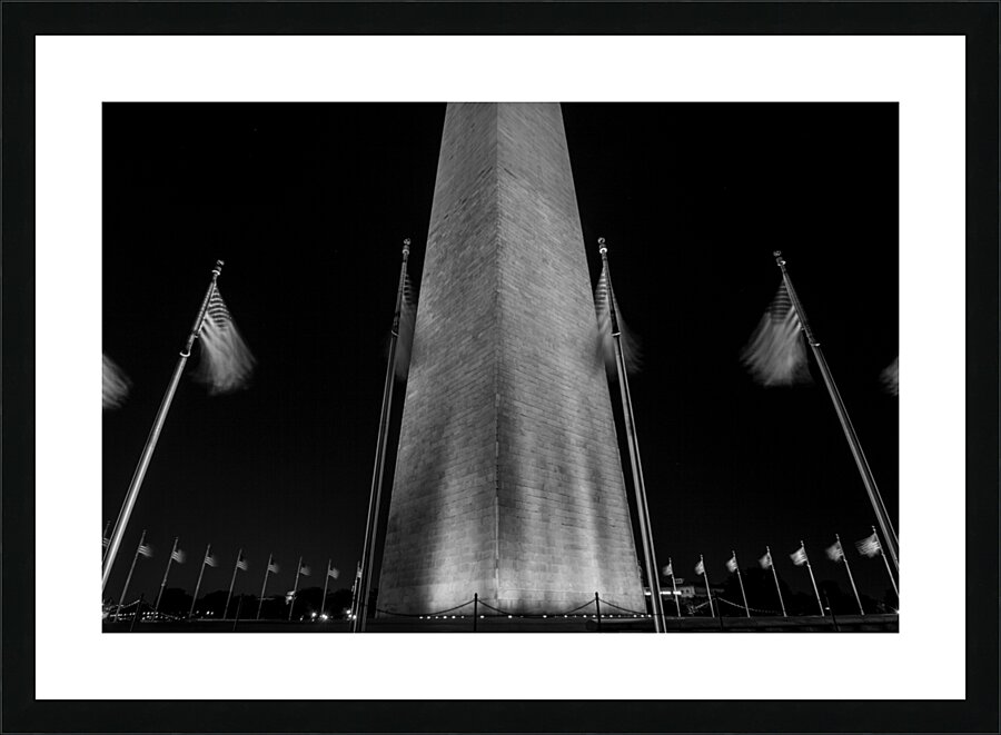 washington monument us flags  horizontal 2515 Ban Picture Frame print