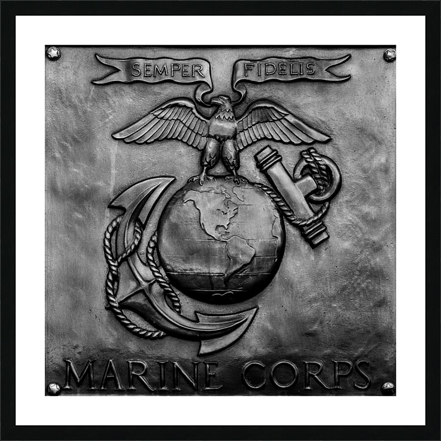 us marine corps bronze plaque  square 3326 Marine Picture Frame print