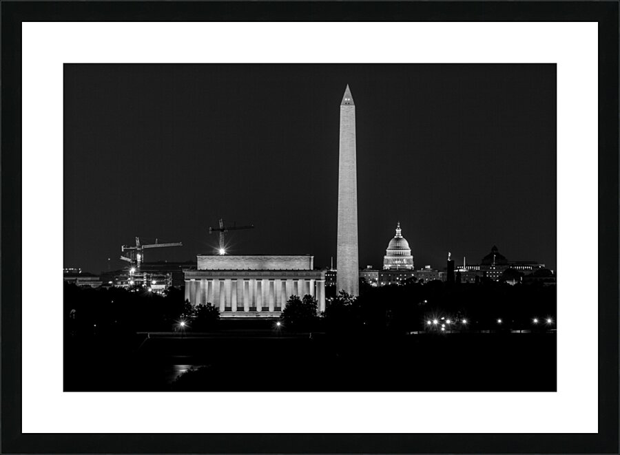washington dc skyline at night  horizontal 2516 C Picture Frame print