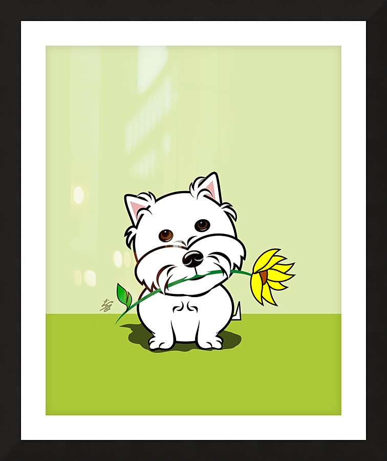 Cute Westy Dog Art  Framed Print Print