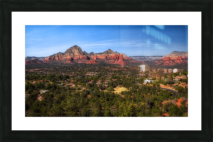 Sedonas Splendor: Cityscape Amongst Towering Peaks Picture Frame print