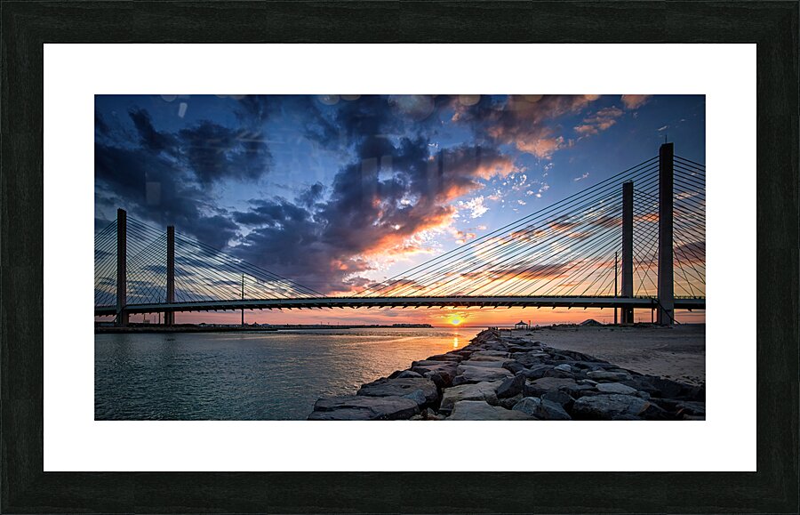 Indian River Inlet and Bay Sunset Wide Picture Frame print