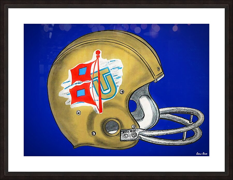 vintage tulsa golden hurricanes football helmet a Picture Frame print