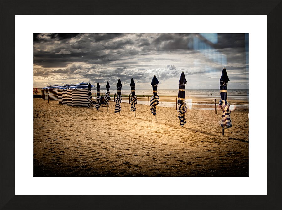 Cabourg Beach Umbrellas Picture Frame print