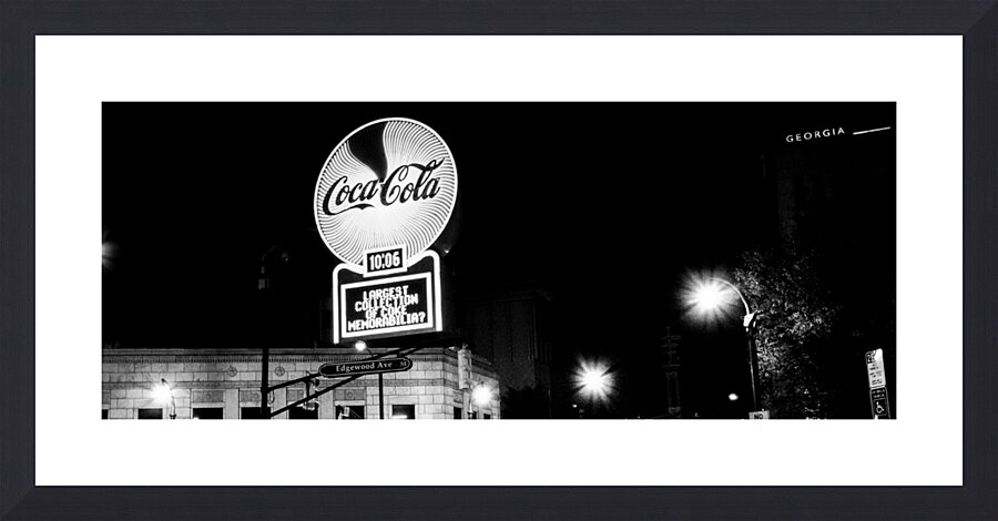 coca cola sign  panoramic 1947 Edgewood 13k Picture Frame print