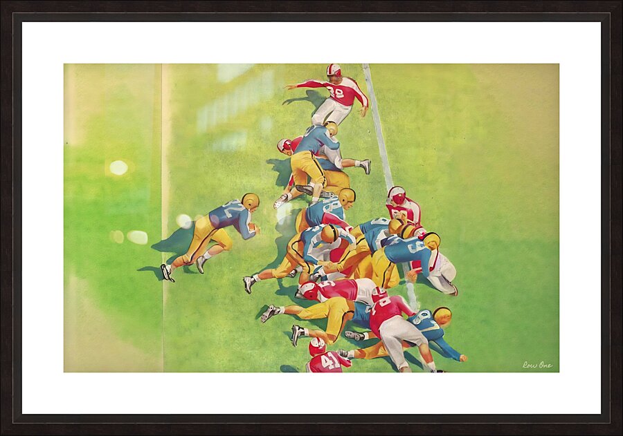 Football Line of Scrimmage Art Picture Frame print