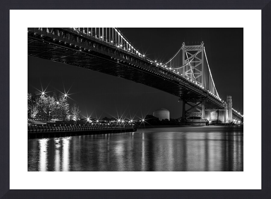 ben franklin bridge at night delaware river camde 1708568471.2967 Picture Frame print