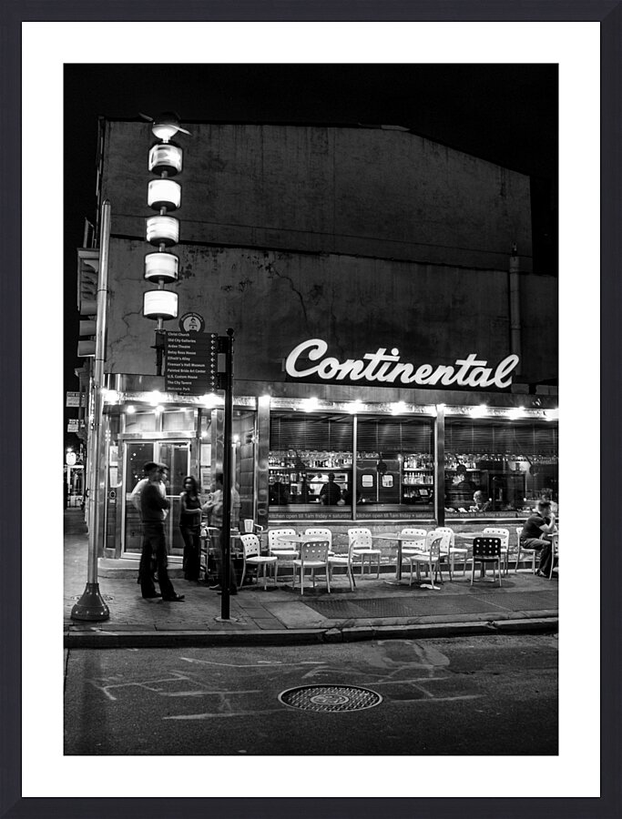 continental martini bar market street  vertical 4 Picture Frame print