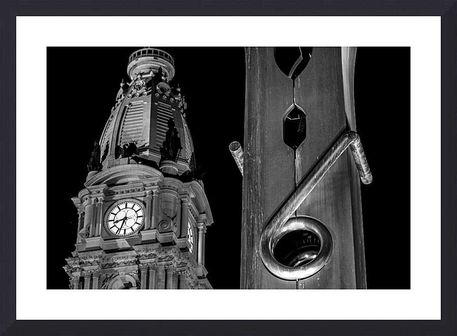 city hall tower and clothespin  horizontal 2248 P Picture Frame print