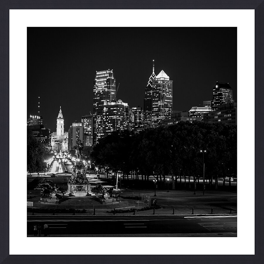 downtown philadelphia skyline  square 461 Eakins Picture Frame print