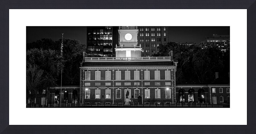 independence hall at night  panoramic 2241 Conven Picture Frame print