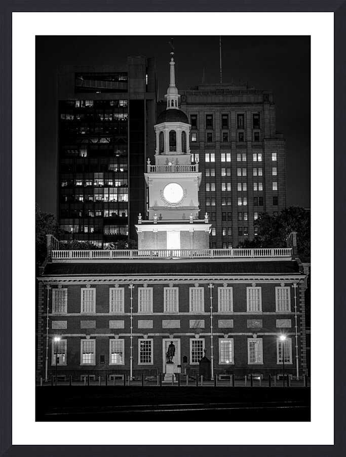 independence hall at night  vertical 2241 Convent Picture Frame print