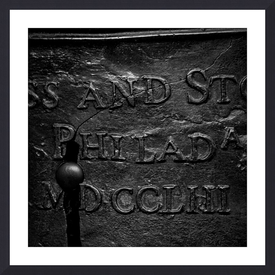 detail shot of liberty bell  square 2959 Philada Picture Frame print