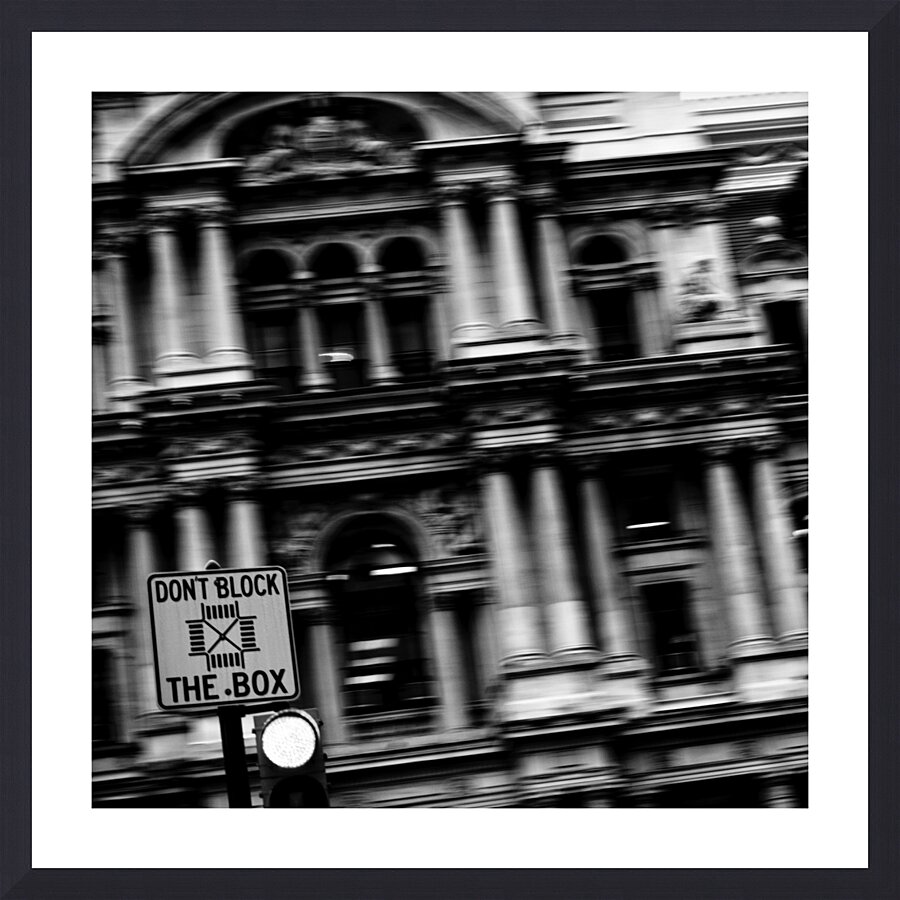 dont block box sign city hall  square 452 Box 13k Picture Frame print