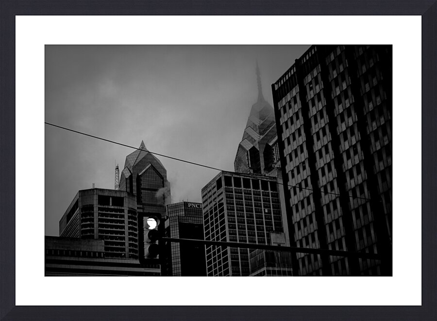 foggy philadelphia cityscape  horizontal 455 Cher Picture Frame print