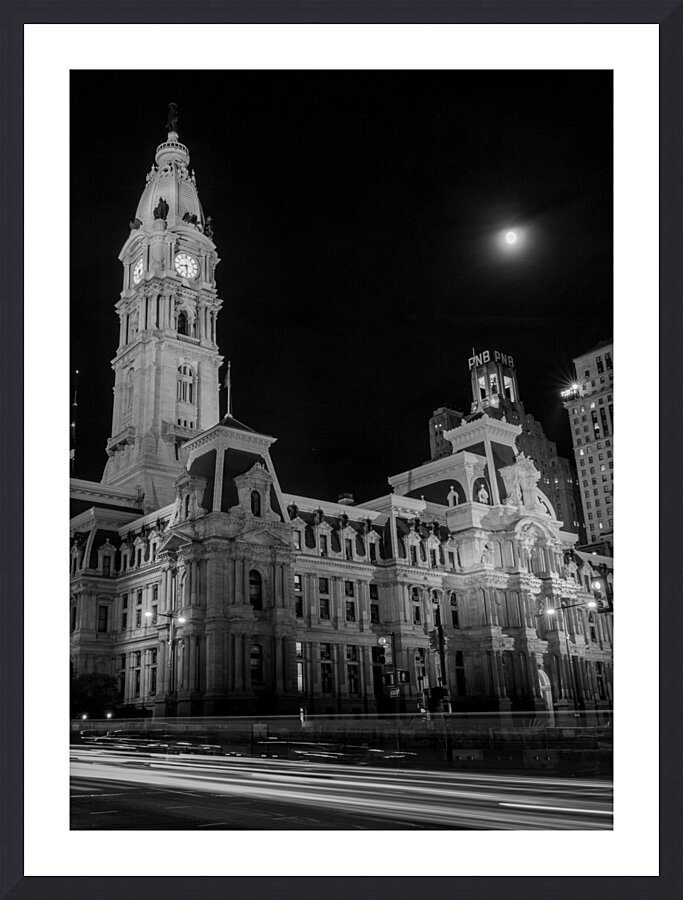 philadelphia city hall at night JFK plaza  vertic Picture Frame print