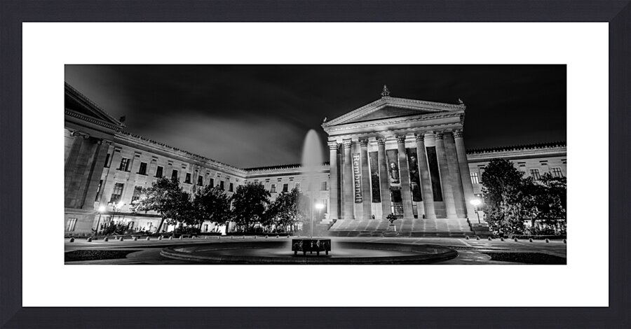 philadelphia art museum at night  panoramic 997 R Picture Frame print