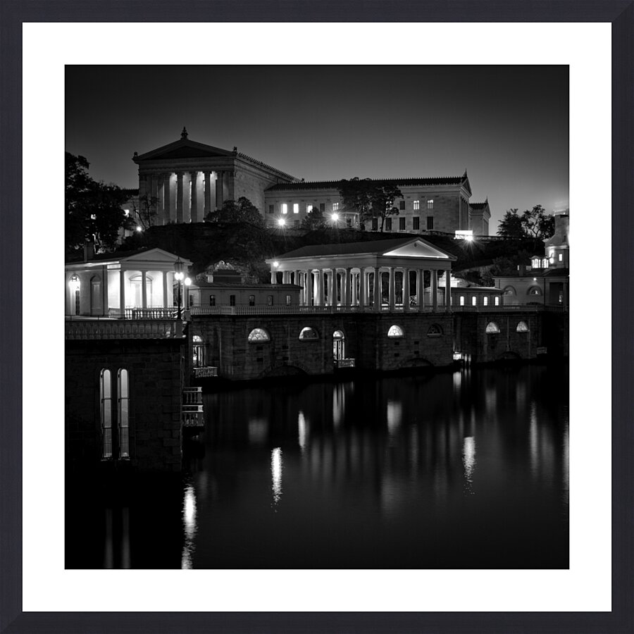 northwest side art museum at night  square 992 Mu Picture Frame print