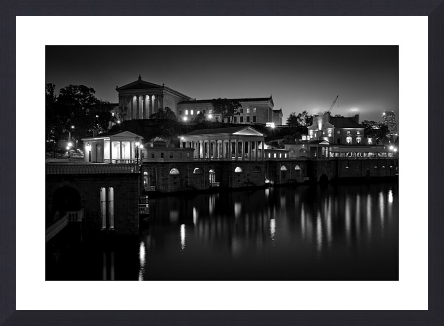 northwest side art museum at night  horizontal 99 Picture Frame print
