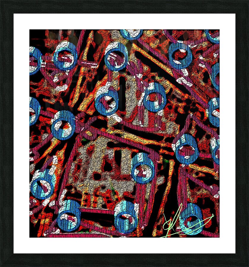 Light Blue Niobium Conduits Picture Frame print